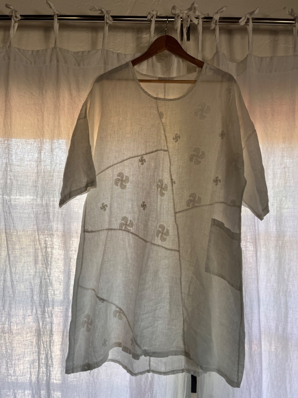 Vintage Italian white linen coverup M/L